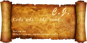 Czégé József névjegykártya